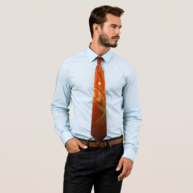 Morning Magic Modern Abstract Light Energy Art Neck Tie (In Situ)