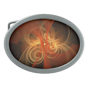 Morning Magic Modern Abstract Light Energy Art Oval Belt Buckle