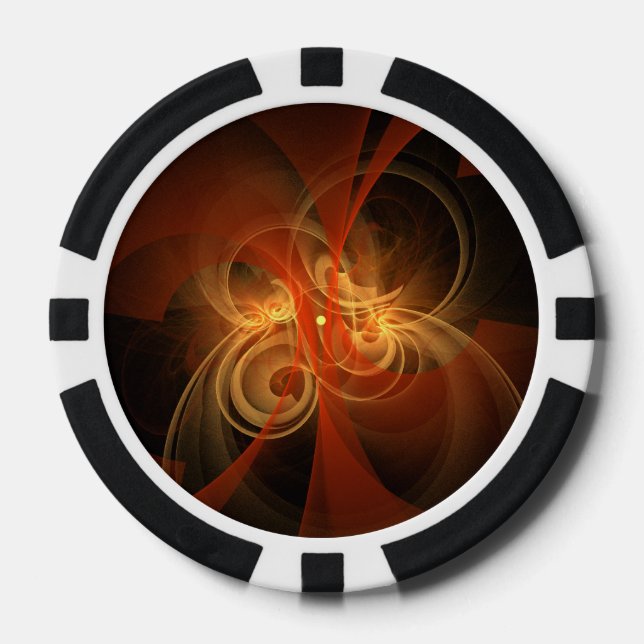 Morning Magic Modern Abstract Light Energy Art Poker Chips (Front)