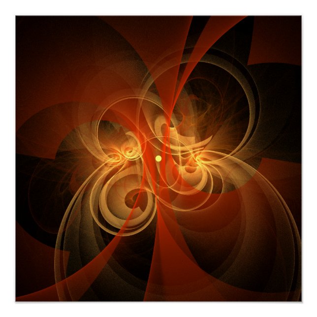 Morning Magic Modern Abstract Light Energy Art Poster (Front)