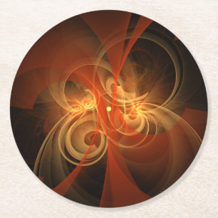 Morning Magic Modern Abstract Light Energy Art Round Paper Coaster