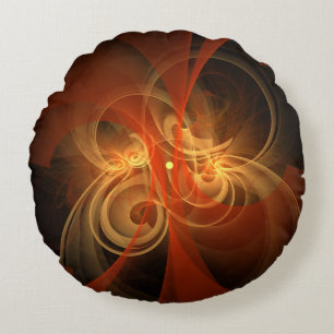 Morning Magic Modern Abstract Light Energy Art Round Pillow