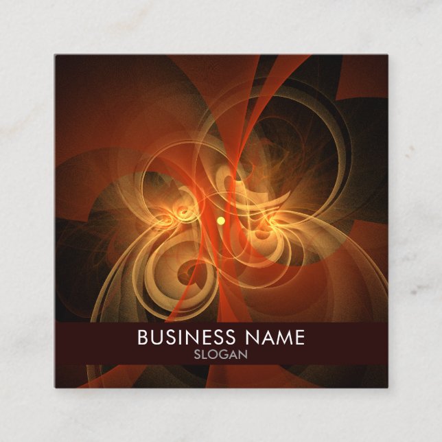 Morning Magic Modern Abstract Light Energy Art Square Business Card (Front)