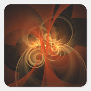 Morning Magic Modern Abstract Light Energy Art Square Sticker