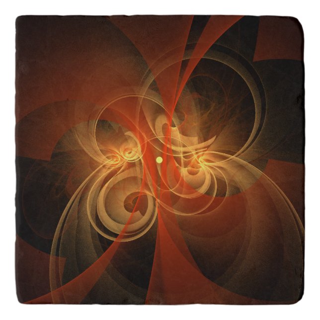 Morning Magic Modern Abstract Light Energy Art Trivet (Front)