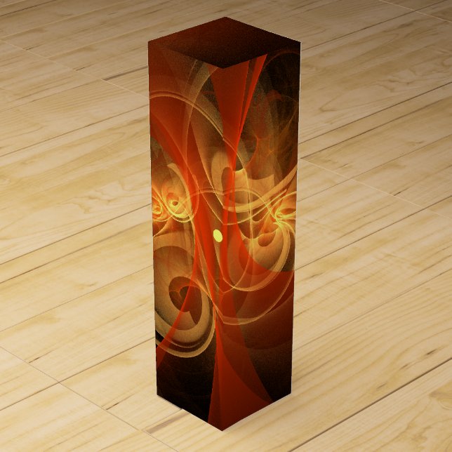 Morning Magic Modern Abstract Light Energy Art Wine Box (Front)