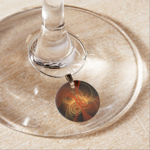 Morning Magic Modern Abstract Light Energy Art Wine Glass Charm
