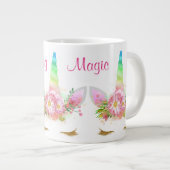 Morning Magic Unicorn Rainbow Giant Coffee Mug (Front Right)