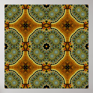 Morning Market Colorful Geometric Pattern Poster