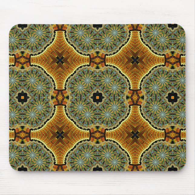 Morning Market Green Geometric Pattern Mouse Pad (Front)