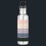 Morning Meadow Colorblock Personalized Name Stainless Steel Water Bottle<br><div class="desc">Morning Meadow Colorblock Personalized Name Stainless Steel Water Bottle features a simple and colorful modern design of a color-block pattern in shades of pink,  purple and gray with your personalized name. Designed by ©Evco Studio www.zazzle.com/store/evcostudio</div>
