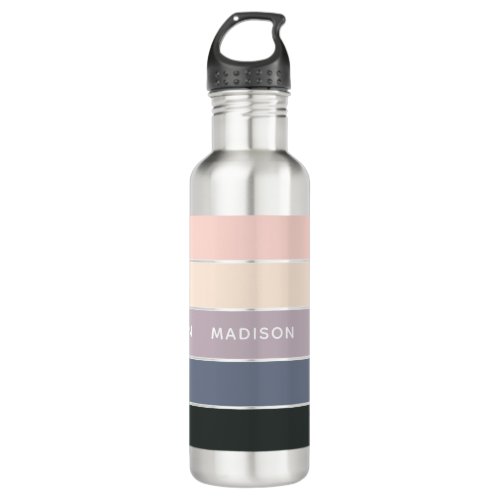 Morning Meadow Colorblock Personalized Name Stainless Steel Water Bottle