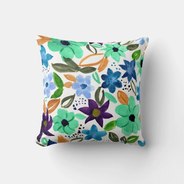 Morning Mint Throw Pillow (Front)