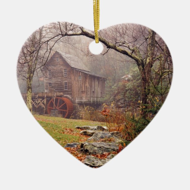 Morning Mist Ceramic Ornament (Front)