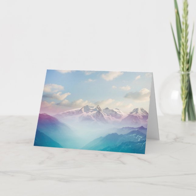 Morning Mist in an Alpine Valley Card (Front)