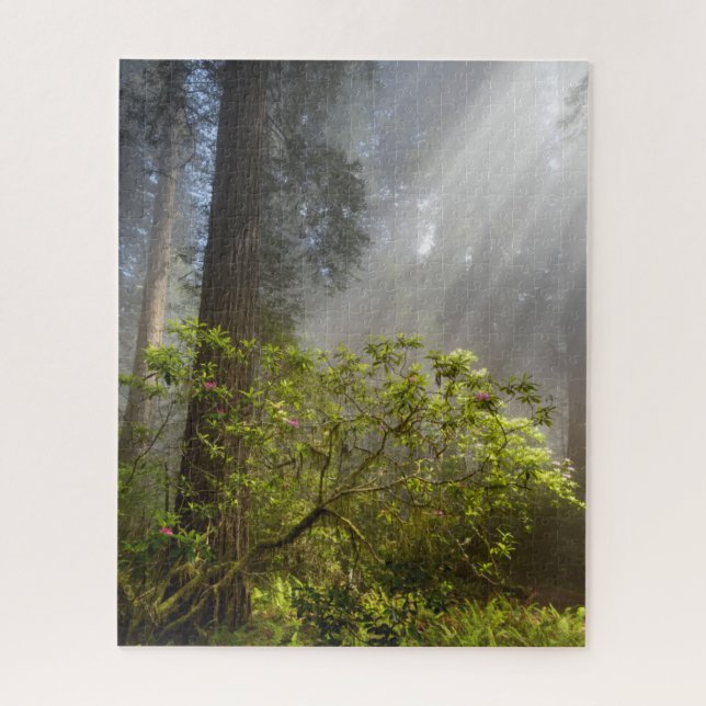 Morning Mist on Rhododendron Jigsaw Puzzle (Vertical)
