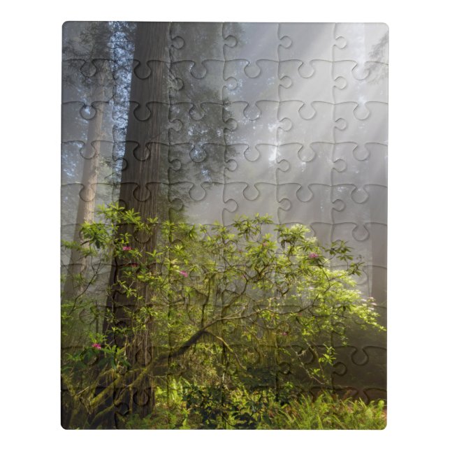 Morning Mist on Rhododendron Jigsaw Puzzle (Puzzle Vertical)