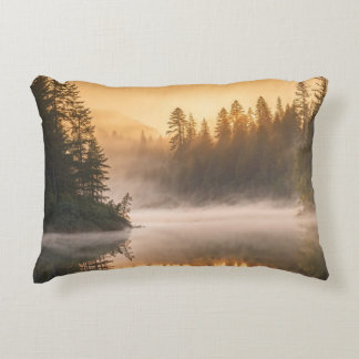 Morning Mist on River in the Pines Accent Pillow