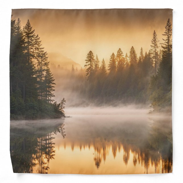 Morning Mist on River in the Pines Bandana (Front)
