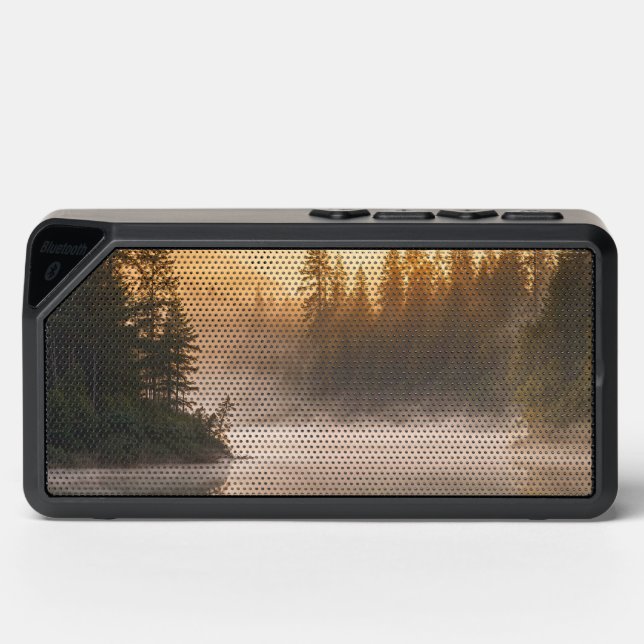 Morning Mist on River in the Pines Bluetooth Speaker (Front)