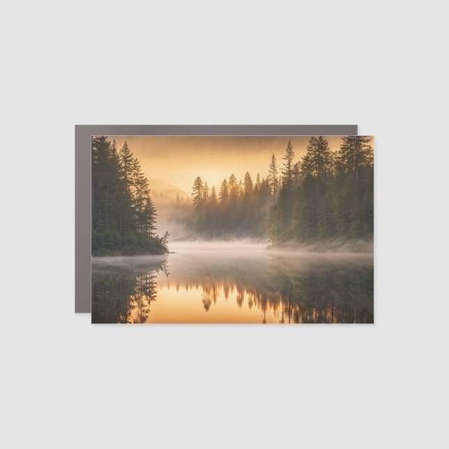 Morning Mist on River in the Pines Car Magnet (Front)
