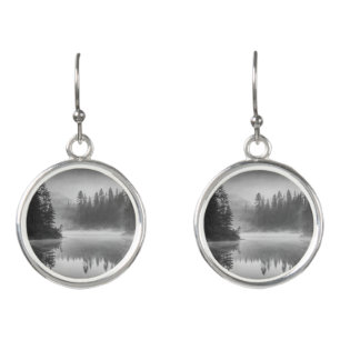 Morning Mist on River in the Pines  Earrings