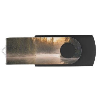Morning Mist on River in the Pines Flash Drive