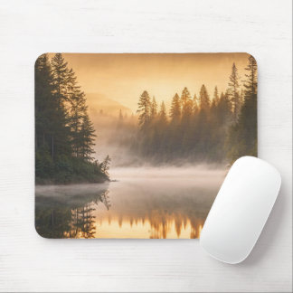 Morning Mist on River in the Pines Mouse Pad