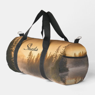 Morning Mist on River in the Pines Personal Name Duffle Bag