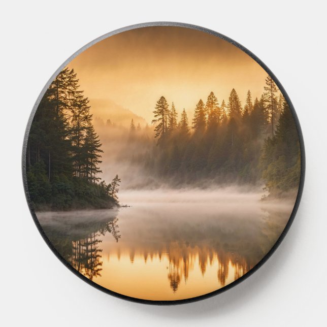 Morning Mist on River in the Pines PopSocket (Popsocket)