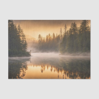 Morning Mist on River in the Pines Tissue Paper