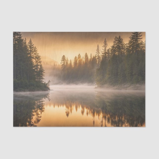 Morning Mist on River in the Pines Tissue Paper (Front)
