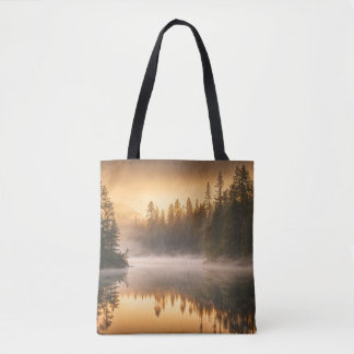 Morning Mist on River in the Pines  Tote Bag