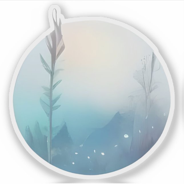 Morning Mist Over Blue Hills Sticker (Front)