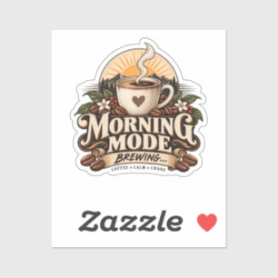 Morning Mode Brewing Coffee Lover Vintage Coffee Sticker