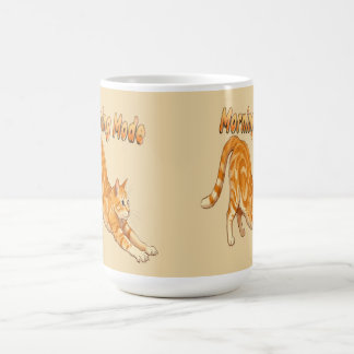 Morning Mode Orange Tabby Cat Stretching Funny Cat Color Morph Mug