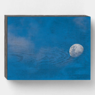 Morning Moon   Zambia, Africa Wooden Box Sign