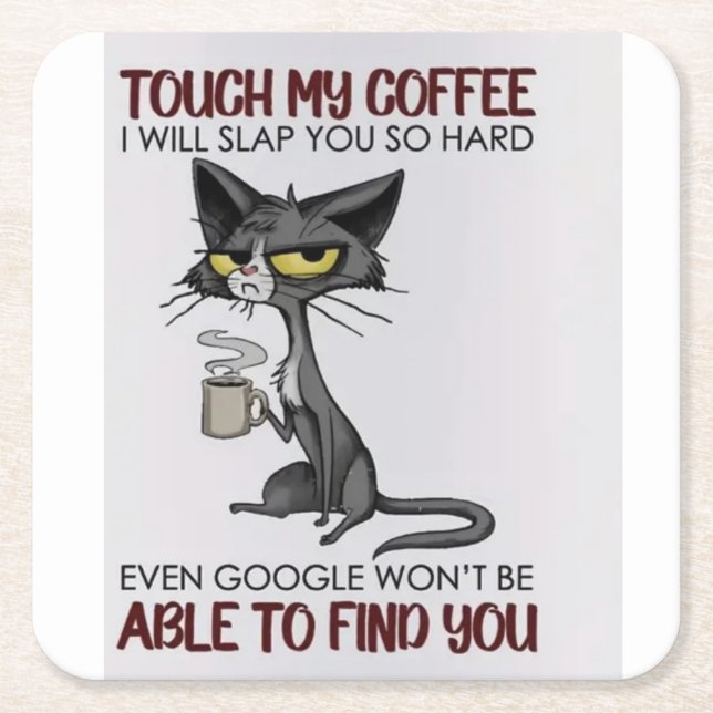 morning motivation square paper coaster (Front)