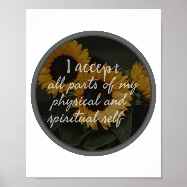 morning motivational sayings for self acceptance poster (Front)
