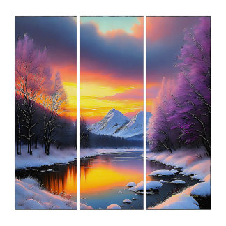 "Morning Mountain", by BarryDyar ©, Painting Triptych