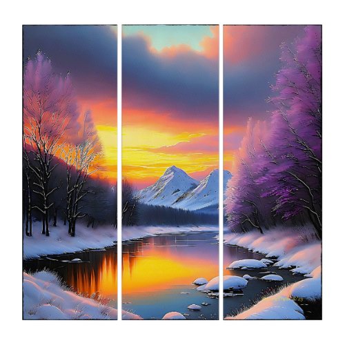 Morning Mountain by BarryDyar  Painting Triptych