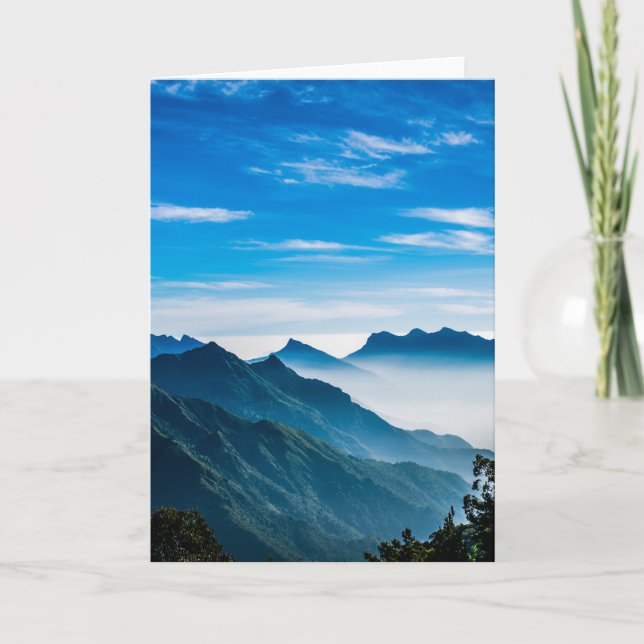 Morning Mountains Mist Landscape Card (Front)