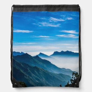 Morning Mountains Mist Landscape Drawstring Bag