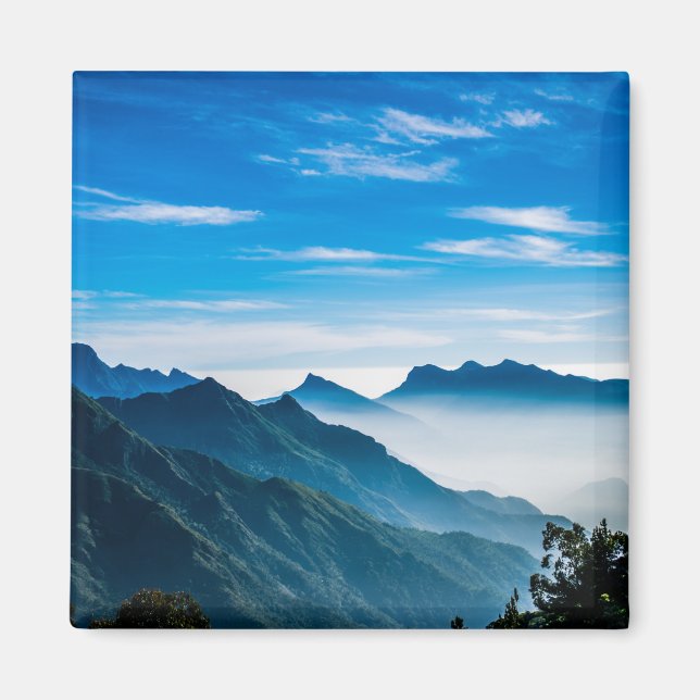 Morning Mountains Mist Landscape Magnet (Front)
