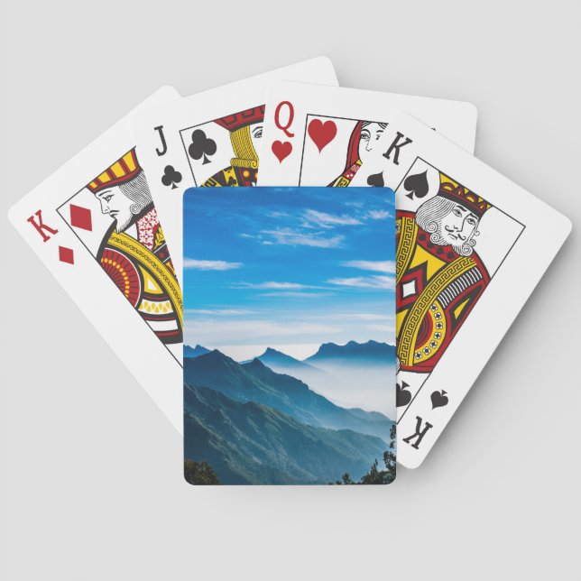 Morning Mountains Mist Landscape Poker Cards (Back)