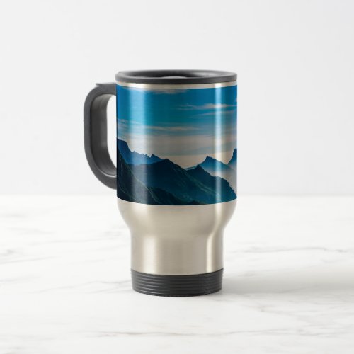 Morning Mountains Mist Landscape Travel Mug