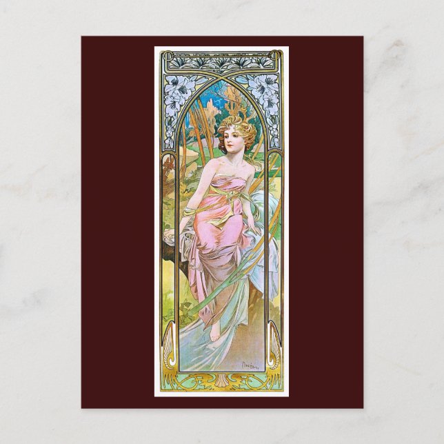 Morning, Mucha Postcard (Front)