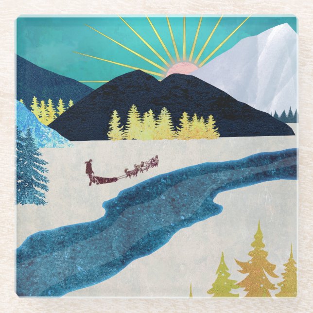 Morning Musher Glass Coaster (Front)