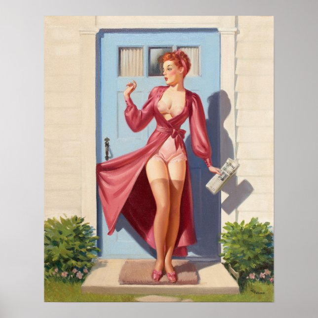 Morning Newspaper Pin-Up Girl Poster (Front)