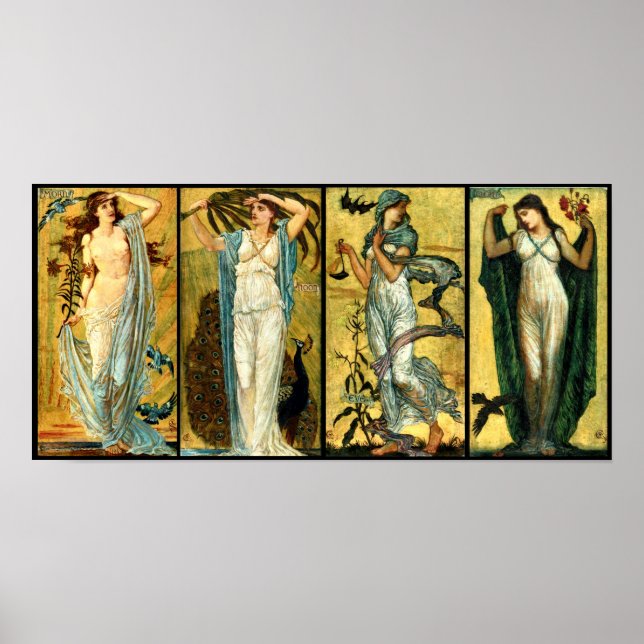 Morning, Noon, Evening, Night by Walter Crane 1891 Poster (Front)